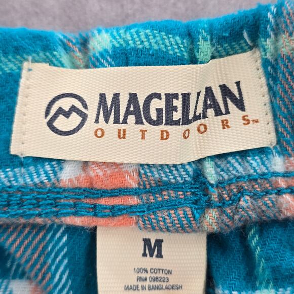 Magellan Outdoors Blue Plaid Sleep Fleece Pajama Bottoms Trousers Pants M Medium - Picture 7 of 7